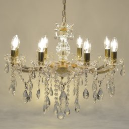 ACRYLIC/GLASS CHANDELIER W/8 LIGHTS