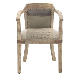 FABRIC/LEATHER CHAIR BEIGE