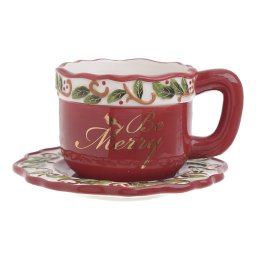 SET CERAMIC COFFEE CUP AND SAUCER