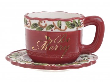 SET CERAMIC COFFEE CUP AND SAUCER