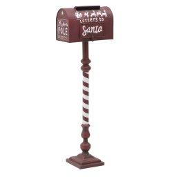 METALLIC XMAS DECO MAILBOX BURGUNDY