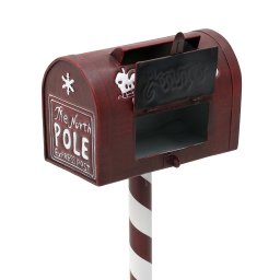 METALLIC XMAS DECO MAILBOX BURGUNDY