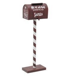 METALLIC XMAS DECO MAILBOX BURGUNDY