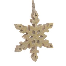 WOODEN HANGING DECO SNOWFLAKE