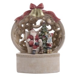 POLYRESIN XMAS W/LED SCENE ‘SANTA’