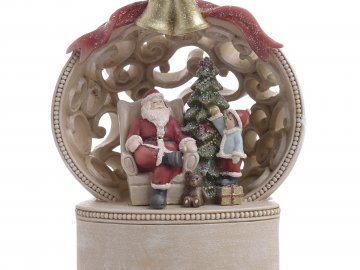 POLYRESIN XMAS W/LED SCENE 'SANTA'