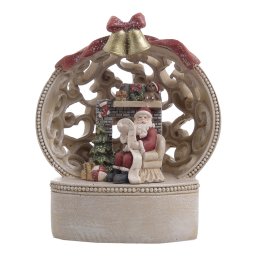 POLYRESIN XMAS W/LED SCENE ‘SANTA’