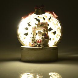 POLYRESIN XMAS W/LED SCENE ‘SANTA’