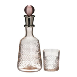 S/7 GLASS DECANTER AND 6 GLASSESS