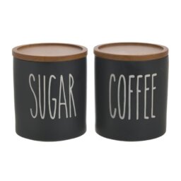 S/2 PORCELAIN COFFE/SUGAR JAR 700CC