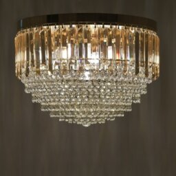 GLASS CHANDELIER W/7 LIGHTS